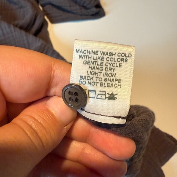 Xirena Women M Gia Dress Gauze Midi Boho Full Button V Neck Long Sleeve Gray - Picture 8 of 12